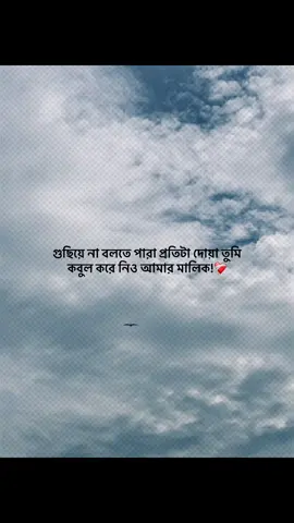 গুছিয়ে না বলতে পারা প্রতিটা দোয়া তুমি কবুল করে নিও আমার মালিক!❤️‍🩹 #foryou #banglacaption #sadcaption #emotionalvideo #fyp 
