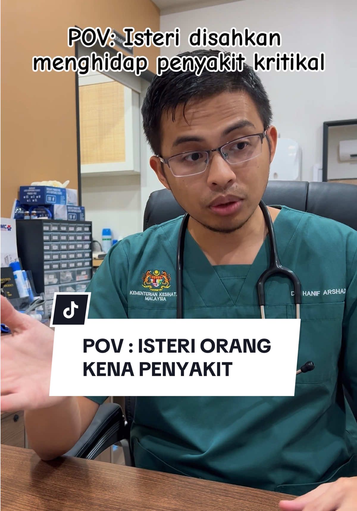 POV : Bila isteri sesorang disahkan menghidap penyakit kritikal. Saya sebagai doktor akan bantu dia untuk sembuh. #suamiisteri #penyakit #hospitaltiktoks #klinikkesihatan #isteri 