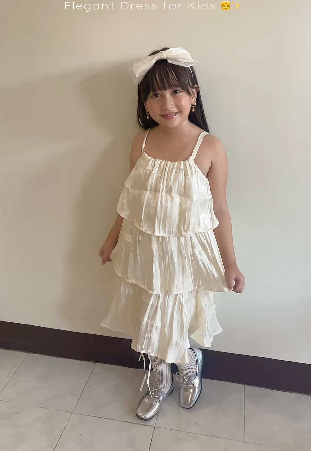 Elegant Beige Ruffle Dress for Kids Girl 1 to 7👧💖 Perfect for birthday parties, photoshoots, or weekend OOTD! Soft, flowy, and super comfy. Your little girl will love twirling in this! 🌸 Available in pink & beige, sizes for toddlers to kids.  #elegantdress  #ruffledress #partydress  #kidstyles #kidsfashion 