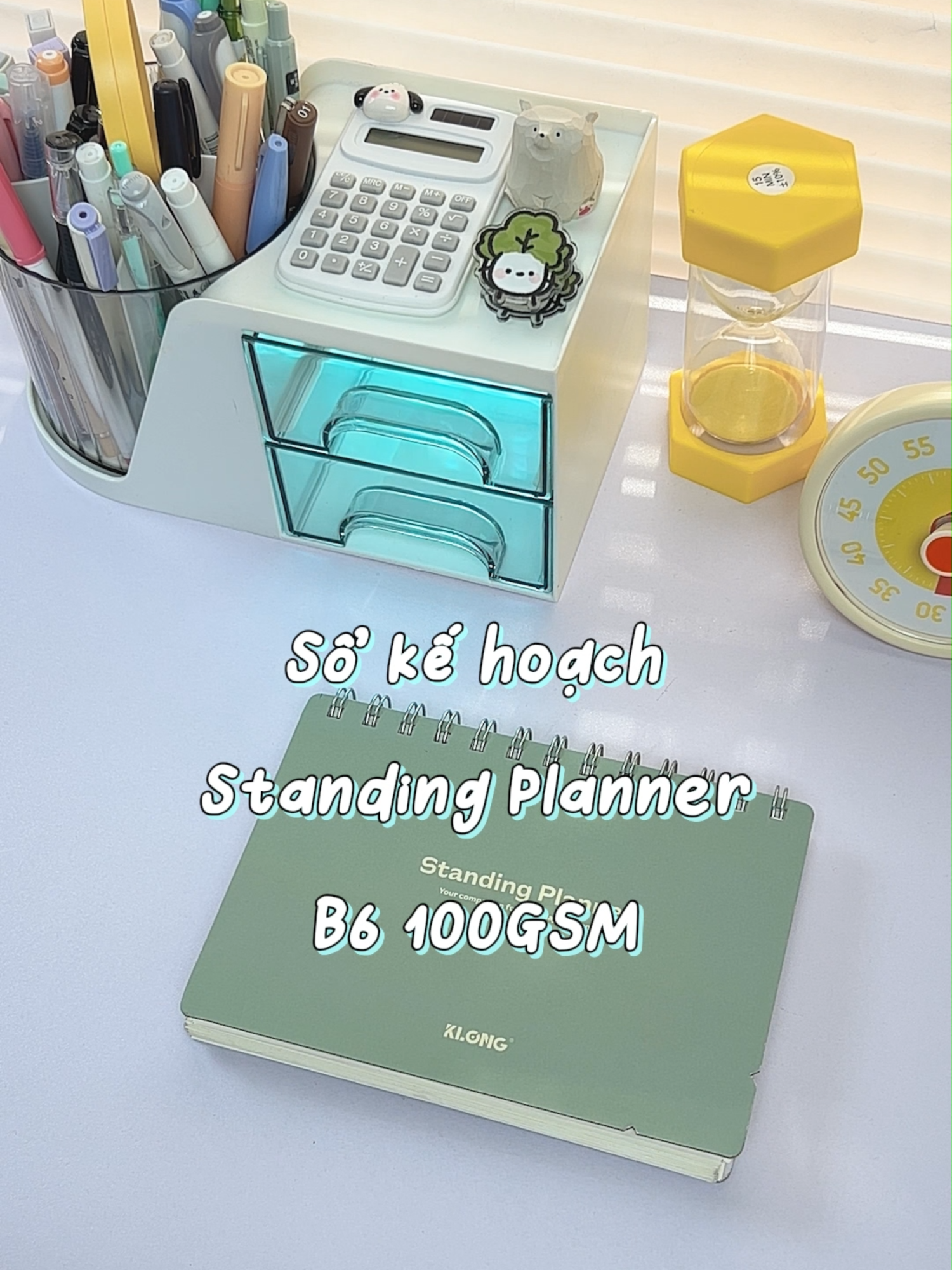 Sổ kế hoạch KLONG Standing Planner B6 100GSM: Thiết kế 2 in 1 vừa là sổ kế hoạch, vừa là lịch để bàn tiện lợi. #klong #standingplanner #planner #kehoach #planning #fyp