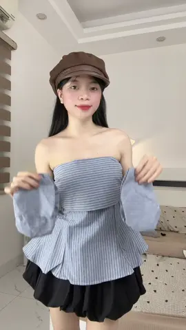 Áo xinh mặc được nhiều kiểu #aotrevai #thoitrang #xuhuong 