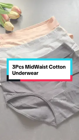 Quality sissykels! 3Pcs MidWaist Cotton Underwear #underwear #midwaistunderwear #cottonunderwear #aenttandem 