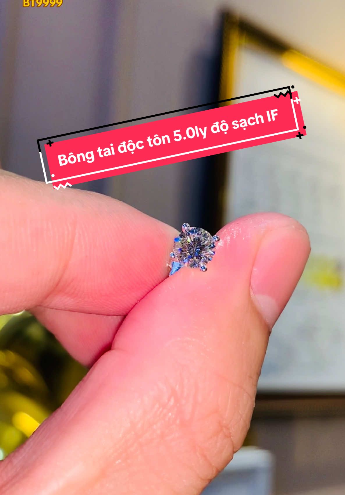 Bông tai độc tôn đính viên chủ 5.0ly độ sạch IF sẵn #bongtai #tamluxury #bongtaidocton #bongtaitamluxury #kimcuongthiennhien