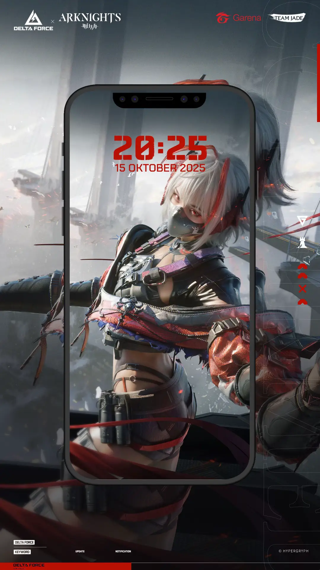 Yang bilang Hackclaw my bini mana nih? Yakali gak dijadiin wallpaper! #garenadeltaforce #wallpaper #hd #hackclaw #arknights 