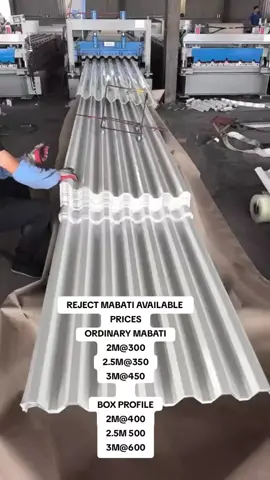 REJECT MABATI AVAILABLE  PRICES ORDINARY MABATI 2M@300 2.5M@350 3M@450   BOX PROFILE 2M@400 2.5M 500 3M@600 #naroktiktokers🥰😂💯 #nakurutiktokers #nairobitiktokers #naroktiktokers👐 #foryoupage 
