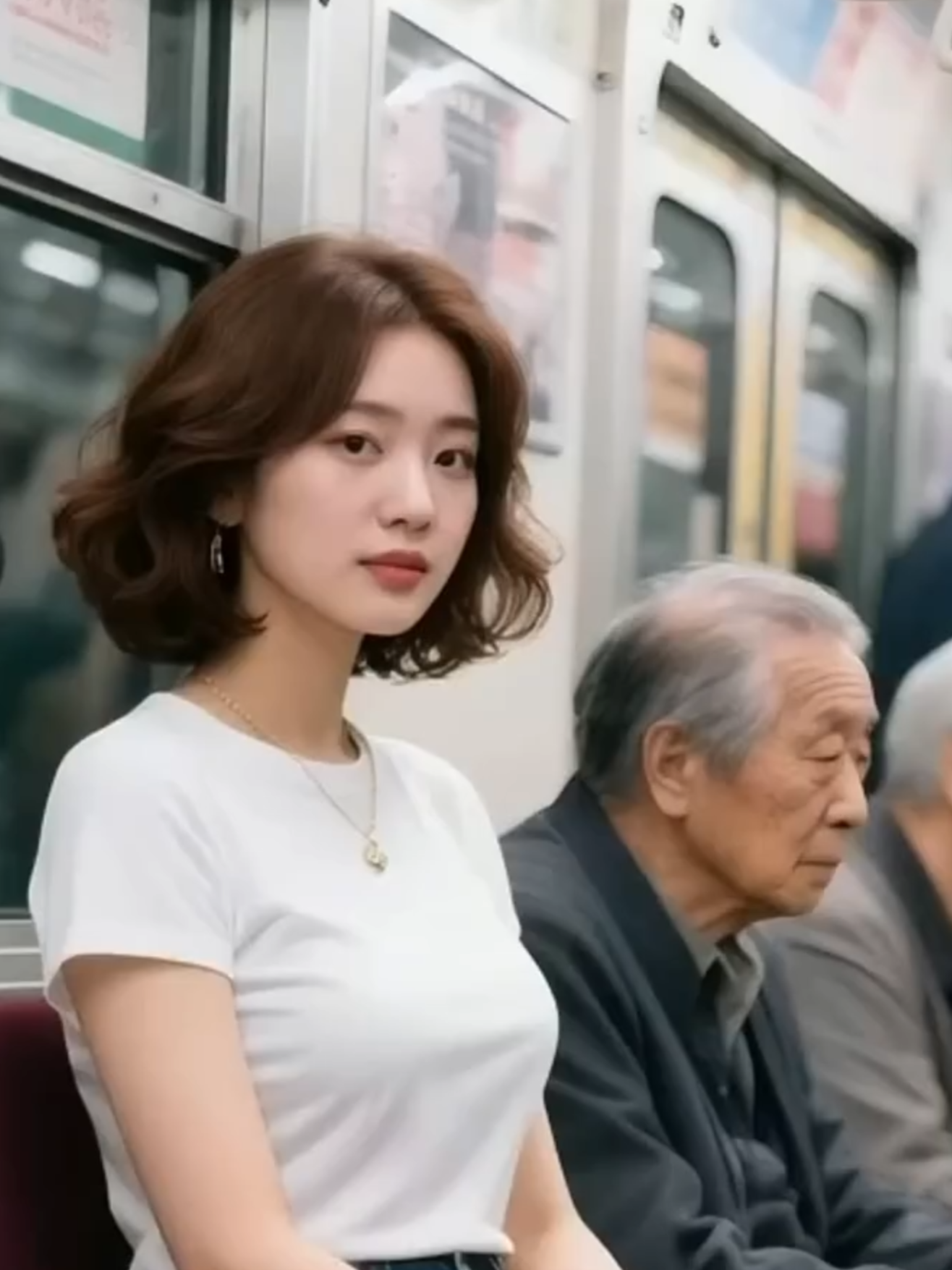 目と目が合う #TokyoMetro #Japanesefashion #JapanTrain #ラッシュ #通勤 #RushCommuting #수영