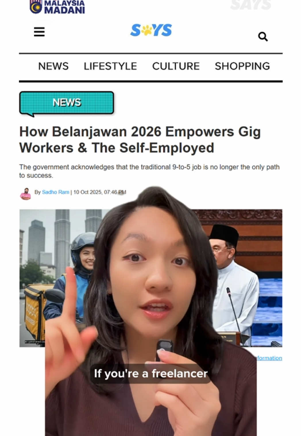 Good news for freelancers out there 🥳 More details via the link in bio. #Belanjawan2026 #EkonomiMADANI #RancakkanMADANI #SAYSnews 