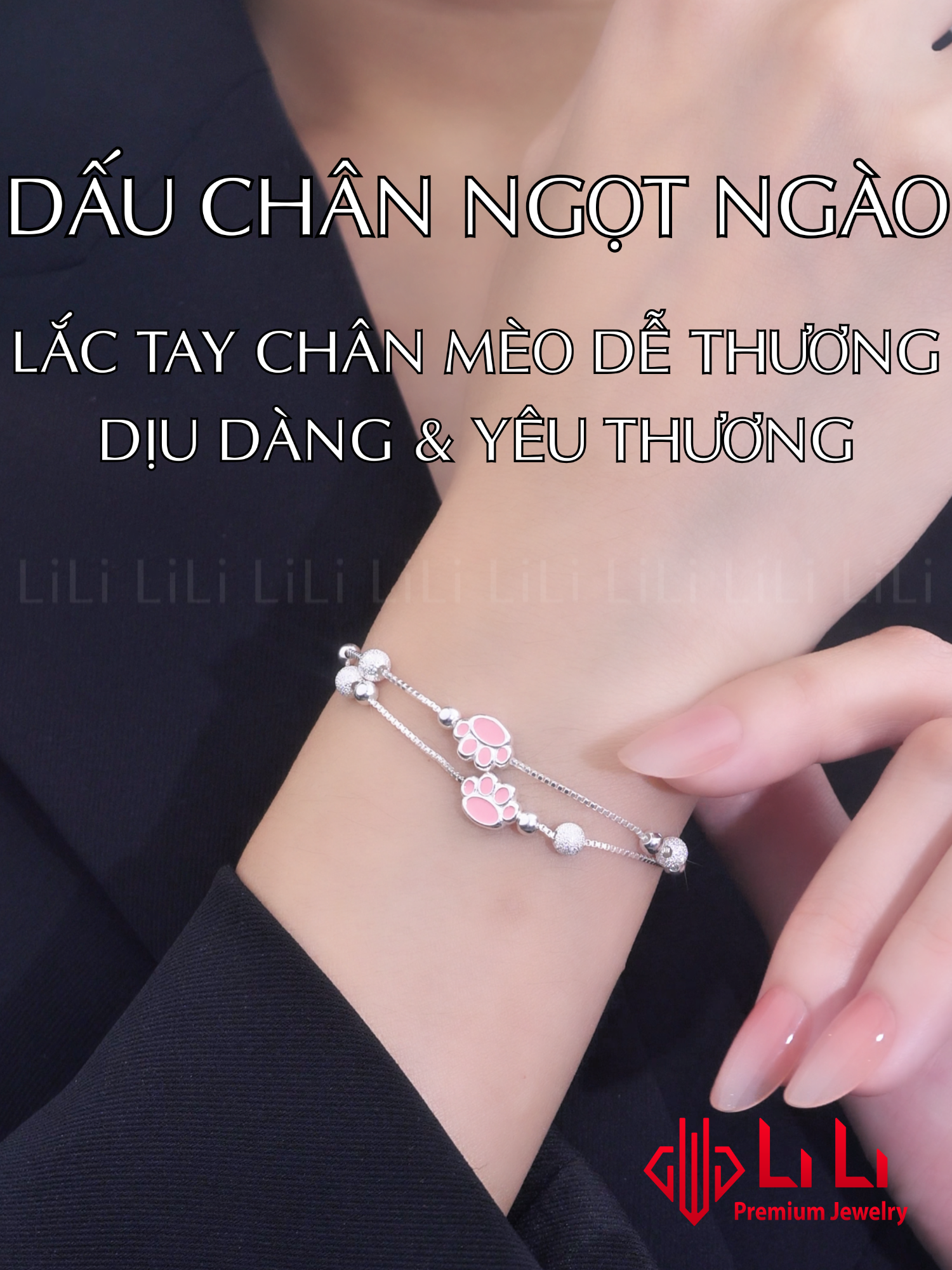 Lấy cảm hứng từ những khoảnh khắc ngọt ngào của đôi chân mèo nhỏ, chiếc lắc tay mang đến cảm giác ấm áp và đáng yêu. Bạc S925 phủ vàng trắng 18K, thiết kế hai lớp tinh tế. Một phụ kiện nhỏ, nhưng khiến bạn rạng rỡ và tự tin hơn. #lactaybacnu #lactaybaclili #trangsuclili #lili