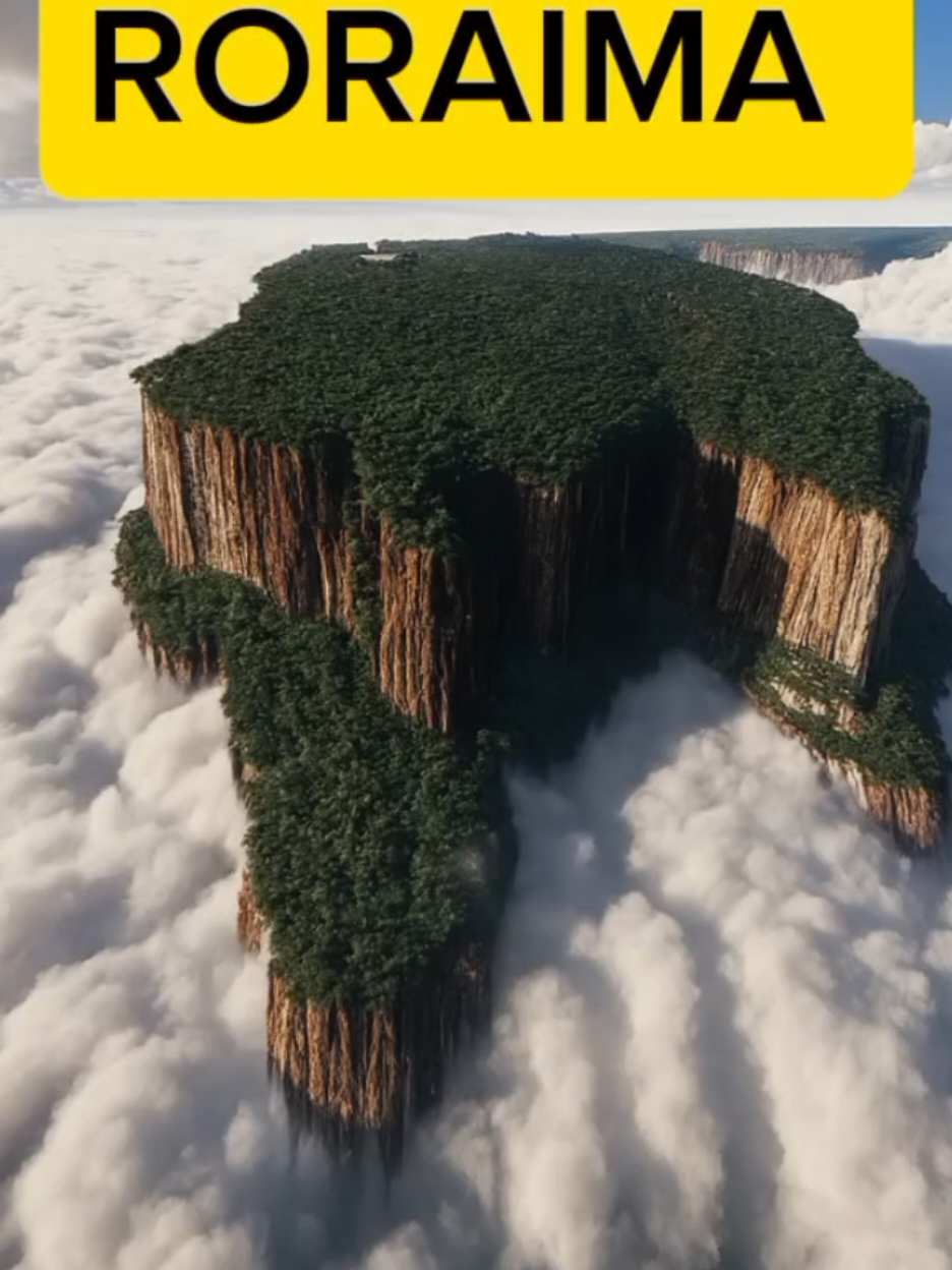 🌍 Gunung Roraima, pertemuan 3 negara — Venezuela, Brasil, dan Guyana. Puncaknya datar seperti pulau di atas awan, salah satu keajaiban tertua di Bumi. ☁️✨ #MountRoraima #FaktaAlam #KeajaibanDunia #Tepui #MisteriDunia 