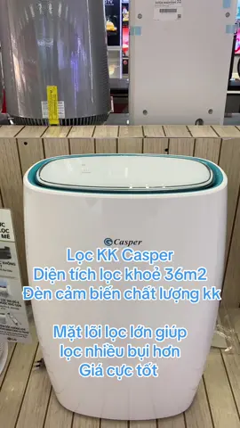 Lọc KK Casper  Diện tích lọc khoẻ 36m2   Đèn cảm biến chất lượng kk Mặt lõi lọc lớn giúp  lọc nhiều bụi hơn  Giá cực tốt #máylockhongkhi #tienich #giadungtienich #giadungthongminh 