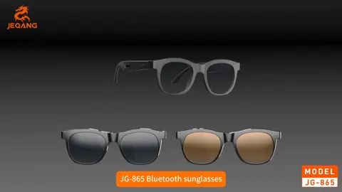 JEQANG-865 new AI three-in-one Bluetooth smart glasses with blue light protection and language translation for making calls and listening to music,