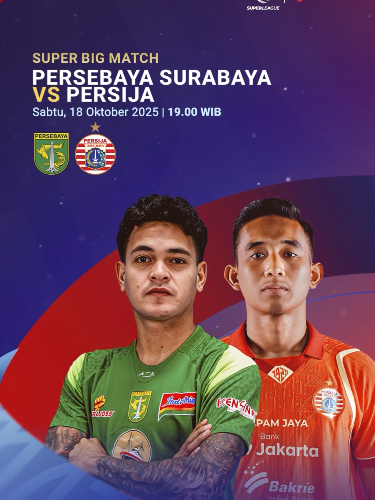 🔥𝐒𝐔𝐏𝐄𝐑 𝐁𝐈𝐆 𝐌𝐀𝐓𝐂𝐇🔥 Bajul Ijo siap menjamu tamu kuat yaitu Macan Kemayoran 🐊 🐯 Siapa yang bakal keluar sebagai pemenang? 📅 Sabtu, 18 Oktober 2025 ⏰ 19.00 WIB 📺 Hanya di Vidio!