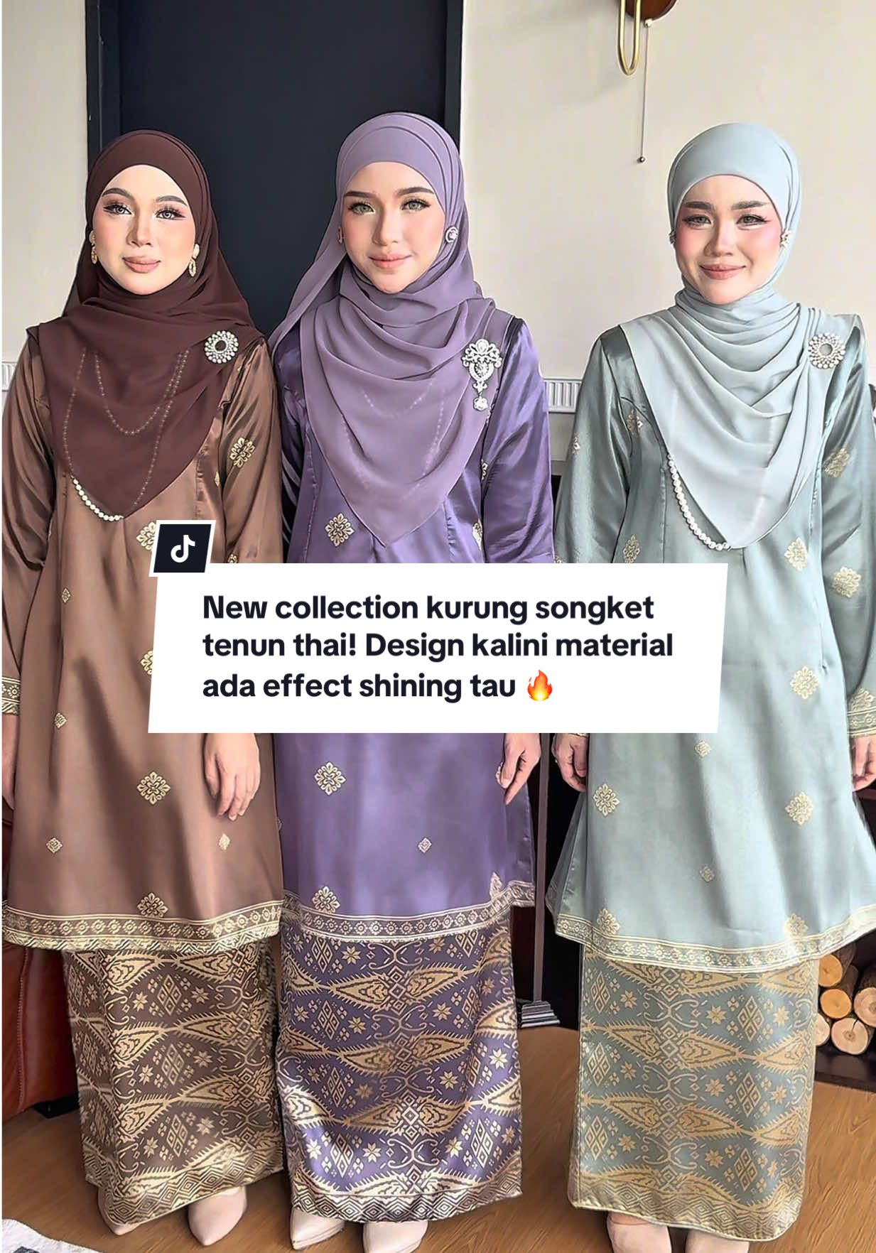New collection kurung songket tenun thai! Design kalini material ada effect shining tau, pakai auto berseri2 🥰✨ Stanby! Masuk live launching esok Khamis jam 9pagi 📍 #nfhboutiquegallery #kurung #kurungcantik #bajuwanita #kurungviral 