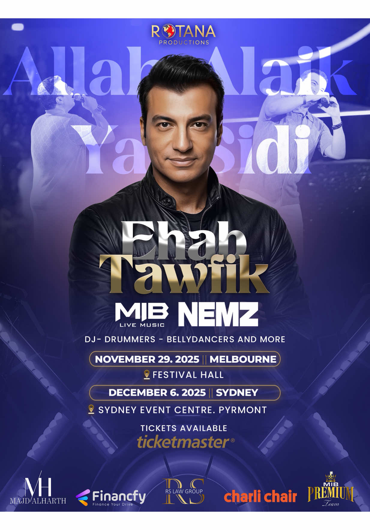 The man himself has a message for you 👀 Ehab Tawfik 🇪🇬 Live in Australia! 🗓️ Melbourne Nov 29 - Festival Hall  Sydney Dec 6 - Sydney Event Centre  Supported by @MIB PREMIUM TEAM and @NEMZ  🎟️ Tickets flying fast get in before they sell out – link in bio! . . . #sydney #melbourne #pacificislander #ehabtawfik #australiatour  @MAJD.ALHARTH 