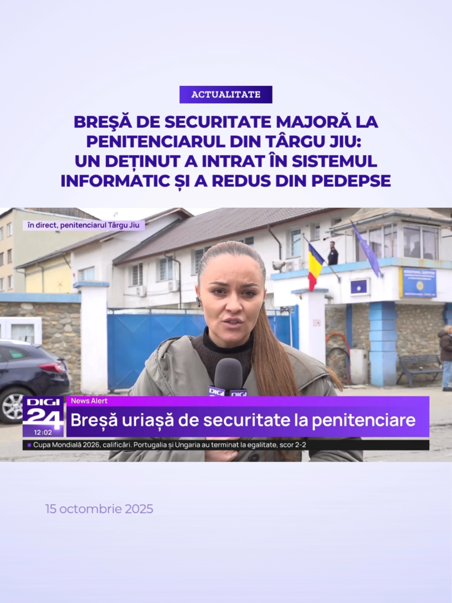 Breșă de securitate majoră într-o închisoare din România. Un deținut a preluat controlul sistemului informatic la Penitenciarul din Târgu Jiu și a modificat date sensibile, acuză Sindicatul Național al Polițiștilor de Penitenciare. #digi24 #stiriledigi24 #targujiu #penitenciar #securitate