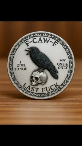 #🖤Declare your unique stance to the world. This Witch Crow coin bears the cryptic inscription “F-CAW-F,” a badge of dark humor and satirical wit.😆 Wear it to showcase your sharp, nonconformist spirit.☠️#coin #freedom