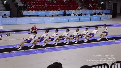 Trận kéo co chung kết kịch tính với kĩ thuật chuyên nghiệp tới từng hơi thở tại Giải kéo co trong nhà World Masters Games 2025 tại Đài Bắc - Trận đấu đầu tiên của vòng chung kết - Đài Loan và Hồng Kông.  #keoco #xh #dailoan #hongkong #viral 