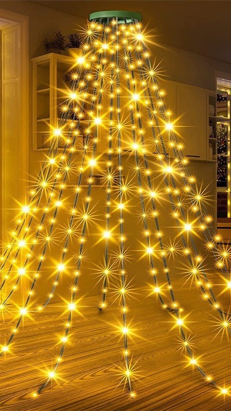 New  Circular  - Top Light,   Light, Low - Voltage Pentagram Waterfall - Style Hanging  Flowing   Light String     2023 led christmas tree xmas red foldable real candy cane snow flocked personalised bells stockings 2024 ornament balls birthday star hands #christmasdecor #christmastree #christmaslights #christmasdecorations #christmasdecoration #xmasdecor #christmastrees #christmastreedecor #xmasdecorations #viralchristmastree