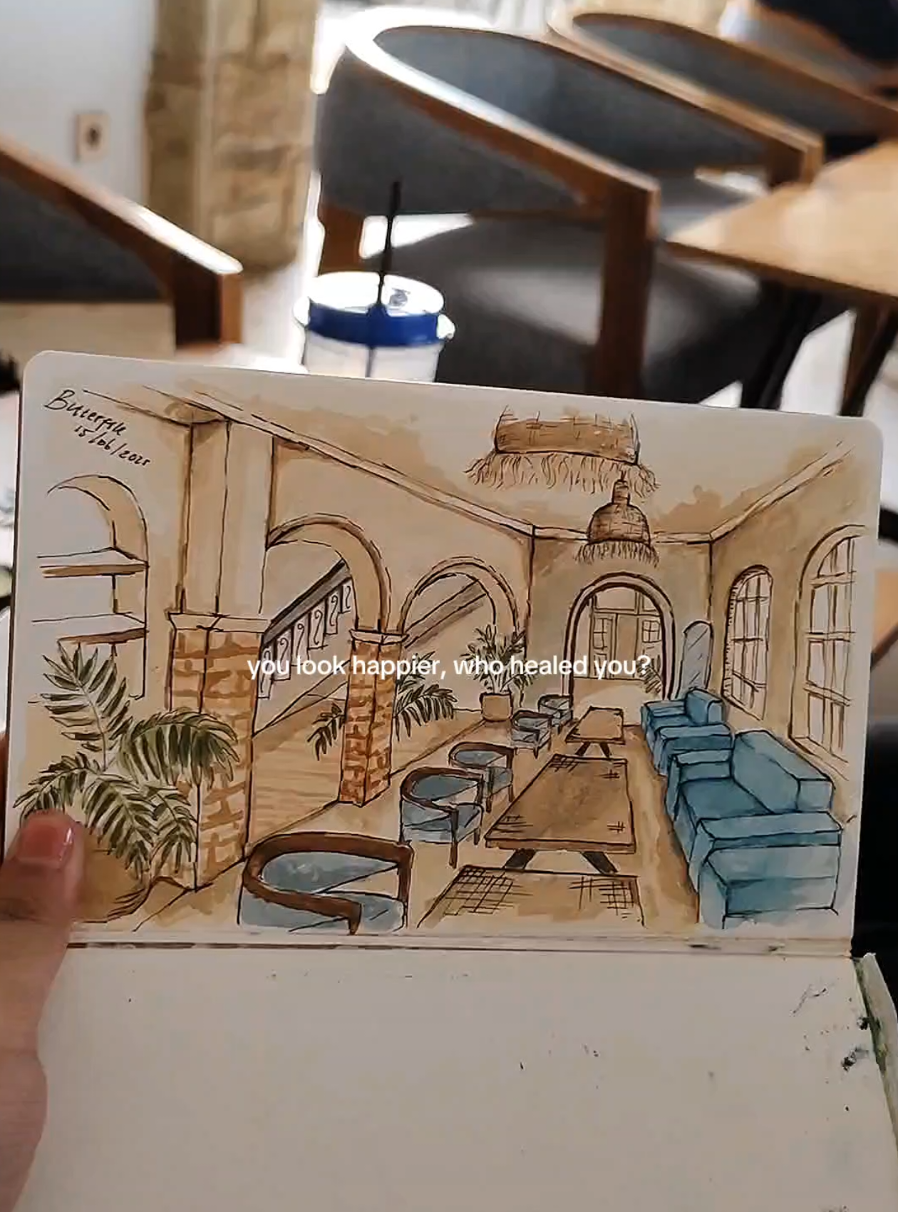 Before I bloom for the world, I water myself first. #drawing #watercolor #fyp #aesthetic #drawingprocess 