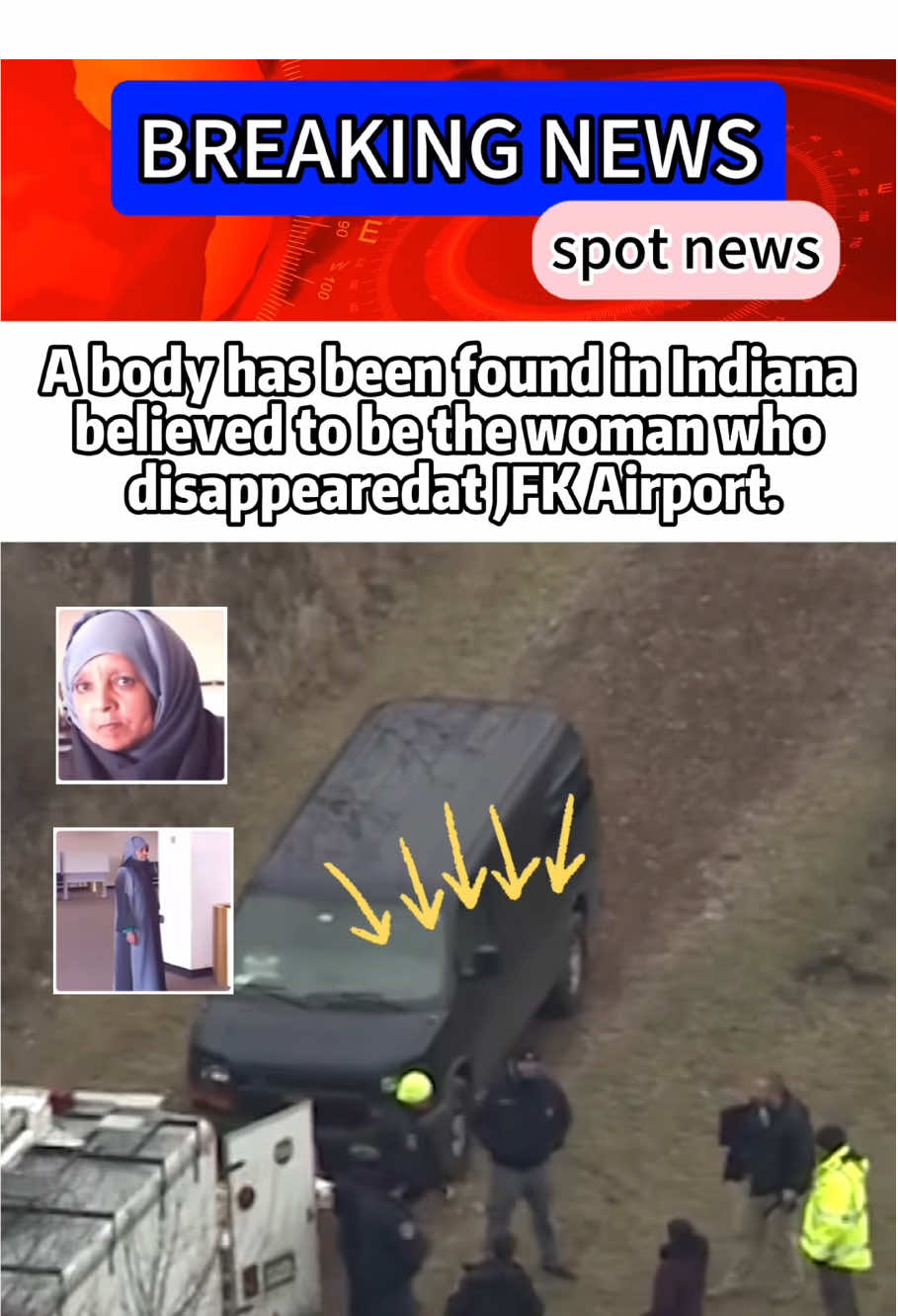 A body has been found in Indiana believed to be the woman who disappeared at JFK Airport.#shockingtwist #usanews #today #americaupdate #foryoupag   