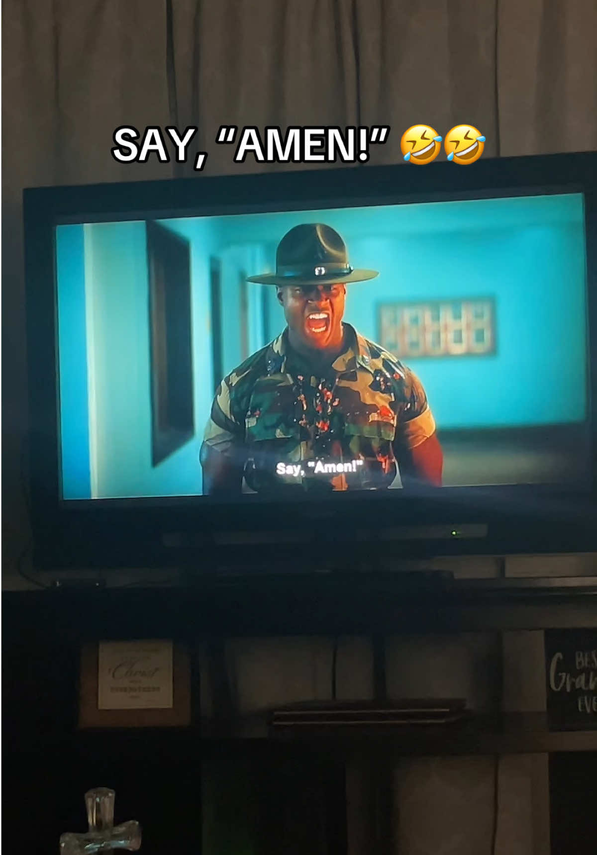 He was PISSED!!! Say, “Amen!” Got me hollering!!! 🤣🤣🤣  #boots #bootsnetflix #marinecorps #bootcamp #fyp 