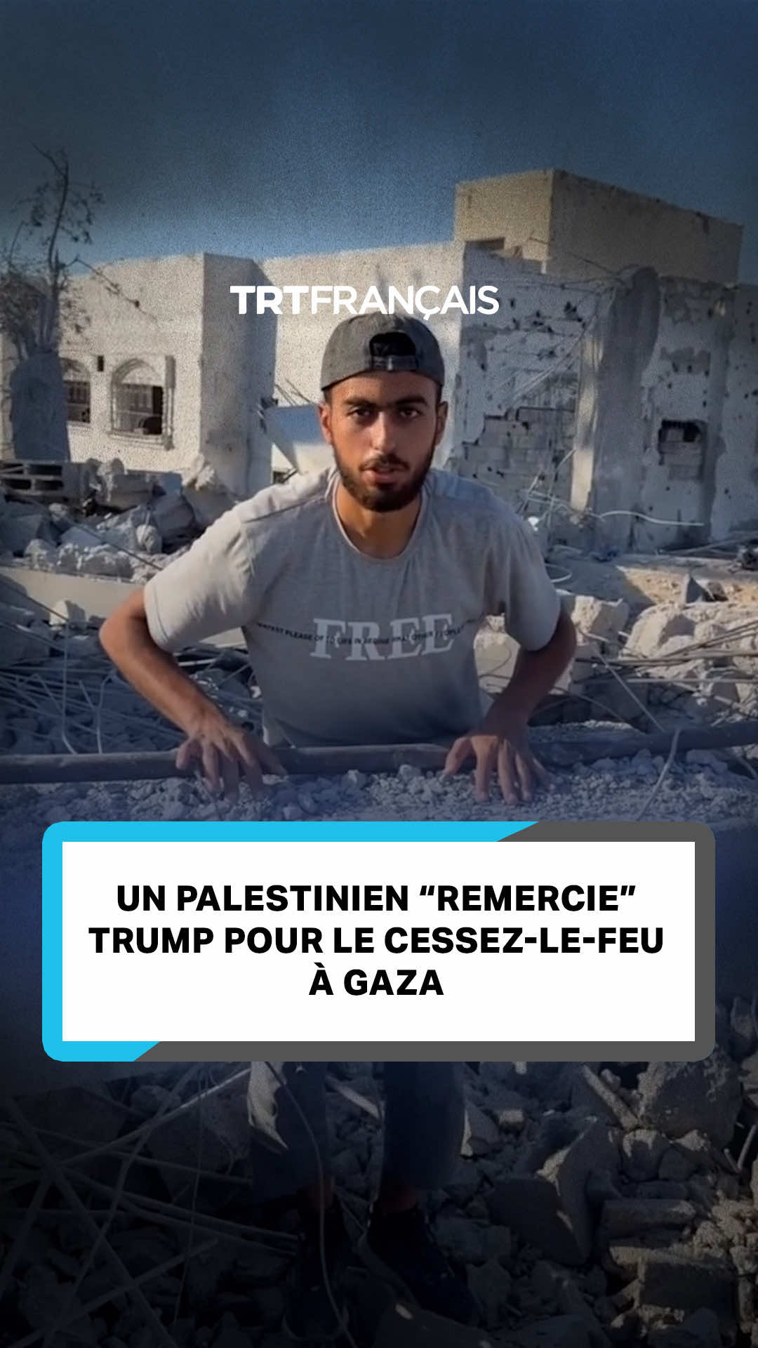 Un Palestinien a ironiquement “remercié” le président américain Donald Trump pour son rôle dans le cessez-le-feu, tout en dénonçant le soutien indéfectible des États-Unis à Israël