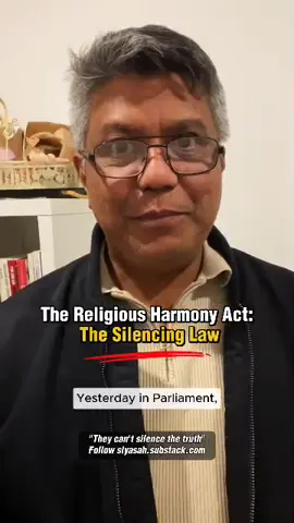 The Religious Harmony Act is known as the Silencing Law. It is used to ensure we believe in the PAP. #malay #meritocracy #islam #singapore