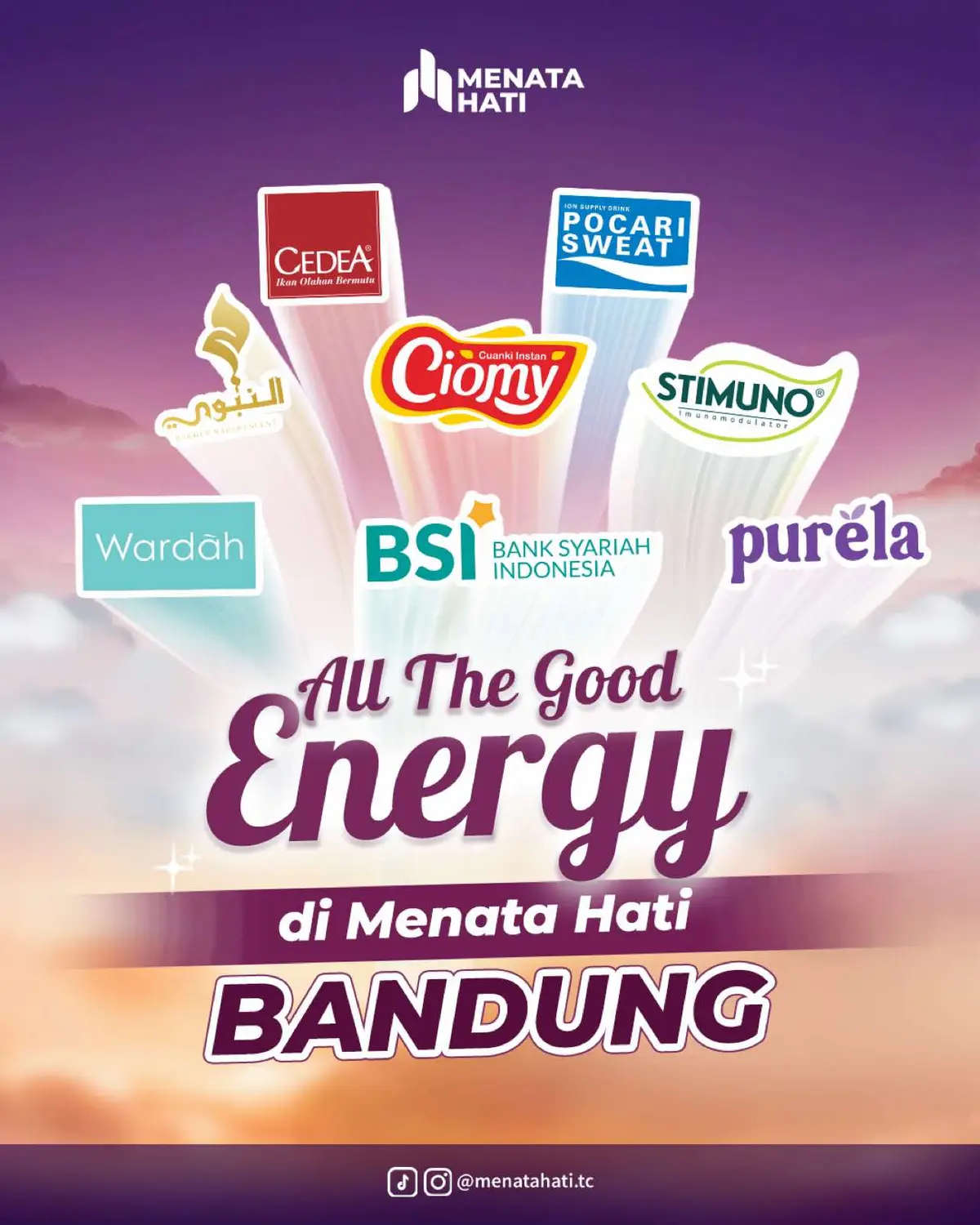 All the good energy di Menata Hati Bandung! 🤩 Terima kasih buat semua sponsor yang udah nemenin keseruan kita kemarin🥰 Berkat support kalian, vibes acara jadi makin hidup dan penuh semangat 🫶 Dan buat temen-temen yang udah hadir, kalian luar biasa! Yuk siap-siap buat keseruan Menata Hati selanjutnya ✨ ___________________________ JADWAL EVENT MENATA HATI SELANJUTNYA :   Umroh Menata Hati = 18 Oktober Jakarta = 02 November Denpasar = 09 November  Lombok = 16 November  Surabaya = 7 Desember  Banjarmasin = 14 Desember  Jogja = 23 November  Daftar yuk!  Klik link di bio yaaa😉 #menatahati #ahilmanfauzi #ustadzhilmanfauzi #menatahatibandung #menatahatijakarta #menatahatidenpasar #menatahatilombok #menahatisurabaya #menatahatibanjarmasin