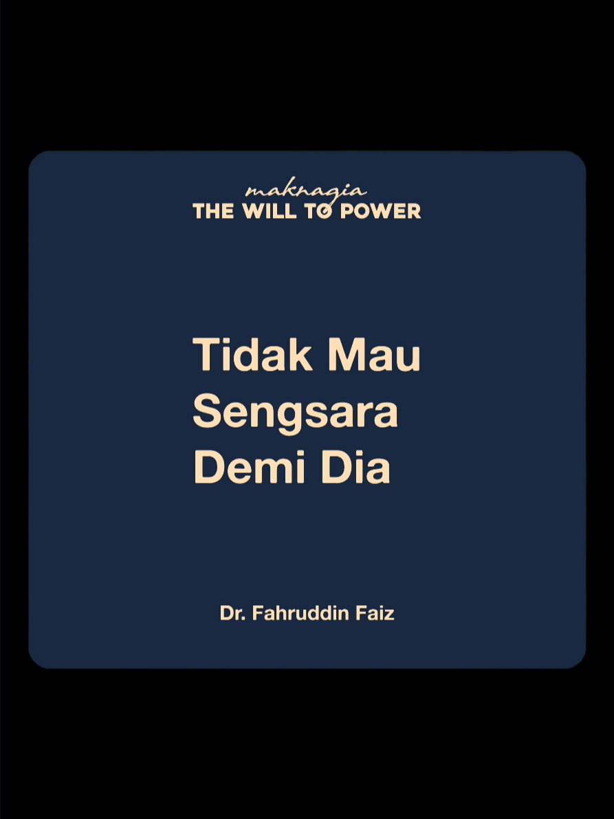 Penderitaan adalah bagian pembuktian dari ketulusan cinta. Kita tidak bisa mengaku cinta seseorang kalau kita tidak mau sengsara demi dia. [Søren Kierkegaard] • Patah Hati Perspektif Eksistensialisme Rabu, 08 Februari 2023 (Dr. Fahruddin Faiz) Sumber: MJS Channel (YouTube) Latar Musik: Romantic Echoes - Celaka #beranda #foryoupage #fahruddinfaiz