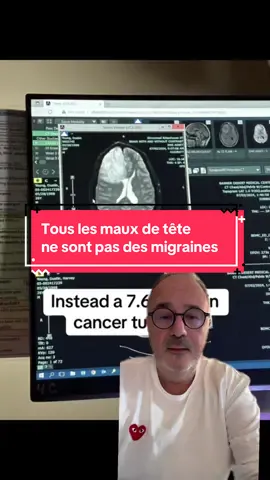 Tous les maux de tête ne sont pas des migraines  tout le monde a mal à la tête et c’est souvent banal. Néanmoins certains signes doivent faire consulter. On doit au moins vérifier la pression artérielle, mais parfois, une I.R.M. en urgence, est absolument nécessaire. #migraine ##irm##medical##medecine##tumeur  