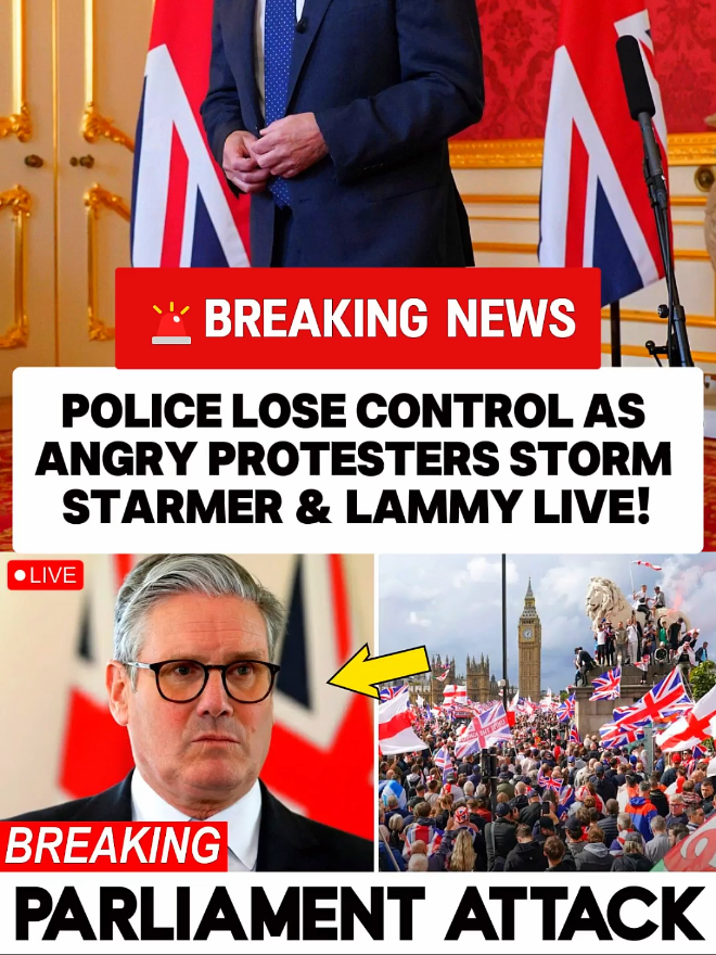 Unbelievable LIVE scenes: Police lose control as protesters confront Starmer & Lammy. #KeirStarmer #DavidLammy #UKPolitics #BreakingNews #Protests 