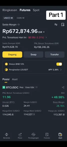sebelum kena margin call (Part 1)  dengan modal 500ribu. #crypto #futurestrading 
