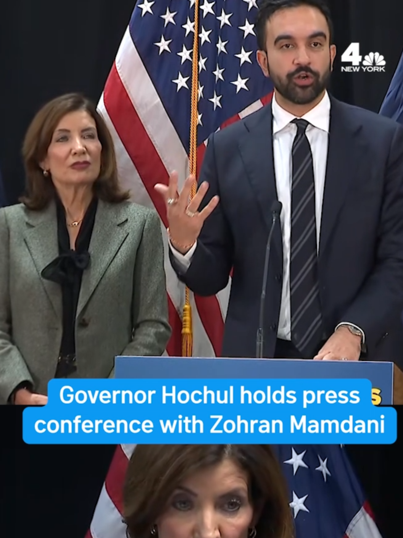 Democrat Zohran Mamdani got a boost from New York Gov. Kathy Hochul, as the governor and the mayoral hopeful shared a stage with just three weeks to go before Election Day. #nbc4ny #politics #nyc #mayor #democrat #zohranmamdani