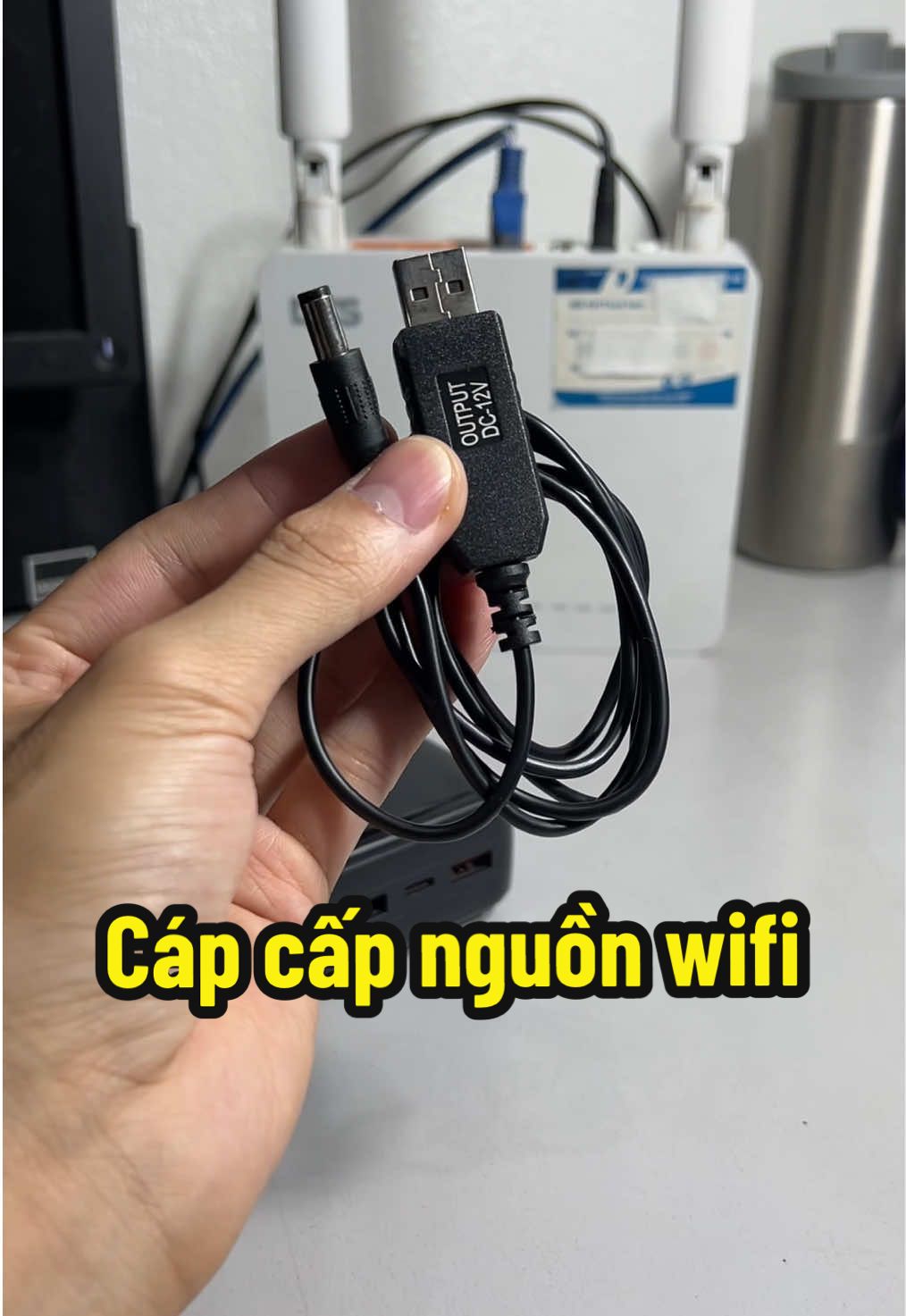 Cáp cấp nguồn modem khi mất điện từ sạc dự phòng #capcapnguonwifi #capcapnguonrouter #trungrv 