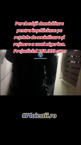 Bărbat reținut în urma unei percheziții domiciliare într-un dosar penal privind săvârșirea infracțiunii de înșelăciune Polițiștii Serviciului de Investigații Criminale din cadrul Inspectoratului Județean de Poliție Prahova au pus în executare, la data de 14 octombrie a.c., un mandat de percheziție domiciliară, într-un dosar penal ce vizează săvârșirea infracțiunii de înșelăciune în formă continuată, aflat sub coordonarea Parchetului de pe lângă Judecătoria Ploiești. În fapt, în perioada septembrie 2022 – martie 2025, o femeie, de 61 de ani, ar fi fost abordată, prin intermediul unei rețele de socializare, de către un bărbat. Acesta ar fi indus-o în eroare prin diverse mijloace de manipulare emoțională și ar fi determinat-o să transfere, în interesul său, sume de bani de aproximativ 168.000 de euro, 2.000 de USD și 30.300 de lei. În urma activităților investigative complexe desfășurate de polițiști, a fost stabilită identitatea persoanei cercetate, un bărbat, de 35 de ani, cetățean nigerian, cu domiciliul în județul Ilfov.  Acesta ar fi acționat cu sprijinul unei femei, de 32 de ani, de cetățenie română, domiciliată tot în județul Ilfov. În cadrul perchezițiilor domiciliare efectuate, polițiștii au descoperit și ridicat mai multe mijloace materiale de probă. Ca urmare a administrării probatoriului, persoana bănuită a fost condusă la sediul unității de poliție pentru audieri, iar ulterior, față de aceasta, a fost dispusă măsura preventivă a reținerii, pentru 24 de ore. #Reținere #FrauudaOnline  #ReteleSociale #Înșelăciune #CetateanNigerian @@MMC_AGENCY @DADATV @Andi Enache @dj_daniel_official 
