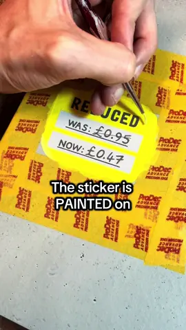 Painting a Reduced Label on my Concrete! 💵 My newest Sticker Painting 🖼️ #arttutorial #paintingtutorial #acrylicpainting #paintingprocess 