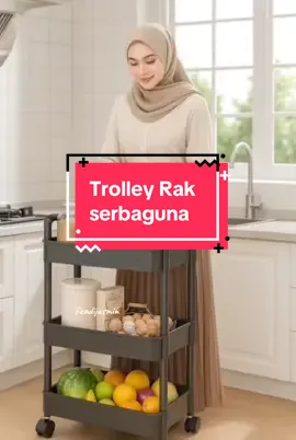 Dengan adanya trolley rack serbaguna ni, barang barang dekat dapur nampak lebih kemas dan tersusun. Wajib ada dekat dapur korang! #trolleyrack #trolirakserbaguna #storagerackkitchen #rakbarang 