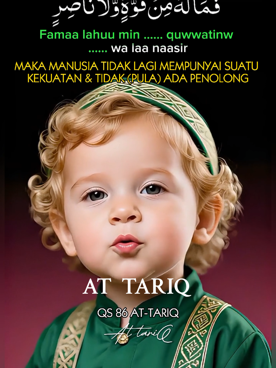 Quran Surah ke-86 (AT- TARIQ) Bayi Belajar Ngaji (Transliterasi & Terjemahan Murottal Al quran Juz Amma). Video/gambar fiktif  dibuat oleh AI menggunakan HP android. Suara asli: Haidar Ramadhana (pitch+4). Apps:  Picture: CreArt, Croping Huruf Arab: PngMaker, Lipsync: Pippit, Audio Editor: SuperSound, Video Editor: CapCut #attariq #bayingaji #belajarngaji #juzamma #lipsync