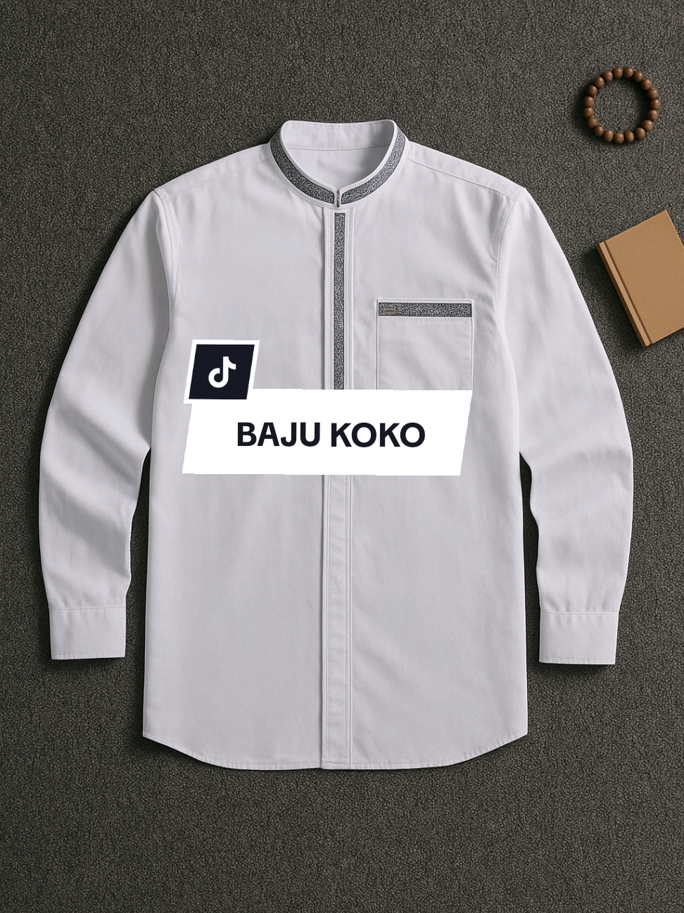 Baju koko pria lengan panjang dengan motif minimalis yang mewah #kokopremium #bajukoko #koko #kokopria 