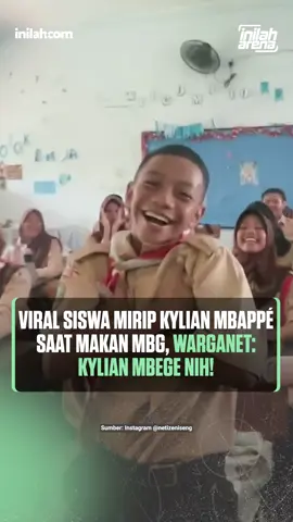 Bukan Kylian Mbappé, tapi Kylian Mbege! Sebuah video siswa yang tengah makan MBG (Makan Bergizi Gratis) mendadak viral di media sosial. Bukan karena menunya, tapi karena wajahnya yang disebut-sebut mirip bintang sepak bola Prancis, Kylian Mbappé! 🇫🇷 Warganet pun langsung rame bikin julukan baru: 👉 “Kylian Mbappé ❌” 👉 “Kylian Mbege ✅” Netizen +62 emang nggak pernah kehabisan ide buat ngide! Sumber: TikTok @sukapink31  -- Inilah Arena adalah bagian dari Grup Media @inilah_com | Dapatkan informasi selengkapnya dengan klik link di bio atau download aplikasi Inilah.com di AppStore dan Google Play Store. #inilahArena #inilahNews  #InilahCom #TitikTengah #TitikCerah #KylianMbege #ViralVideo #NgideTerus #Mbappe #BeritaViral #InilahCom #ReelsViral #SekolahLucu #HumorNetizen 