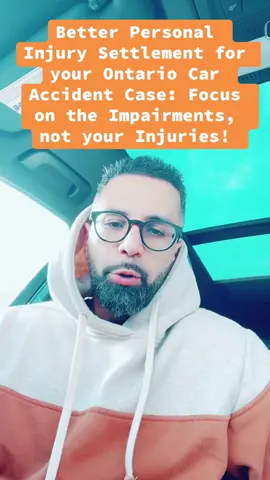 Strong car accident personal injury cases are about your impairments more so than your actual injuries from the accident. Speak to a personal injury lawyer for more information about this! 