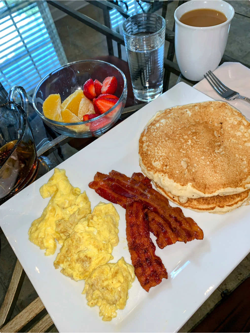 He puts air in my tires so I don’t have to. 🥰 I put pancakes on his plate so he doesn’t have to. 🥞