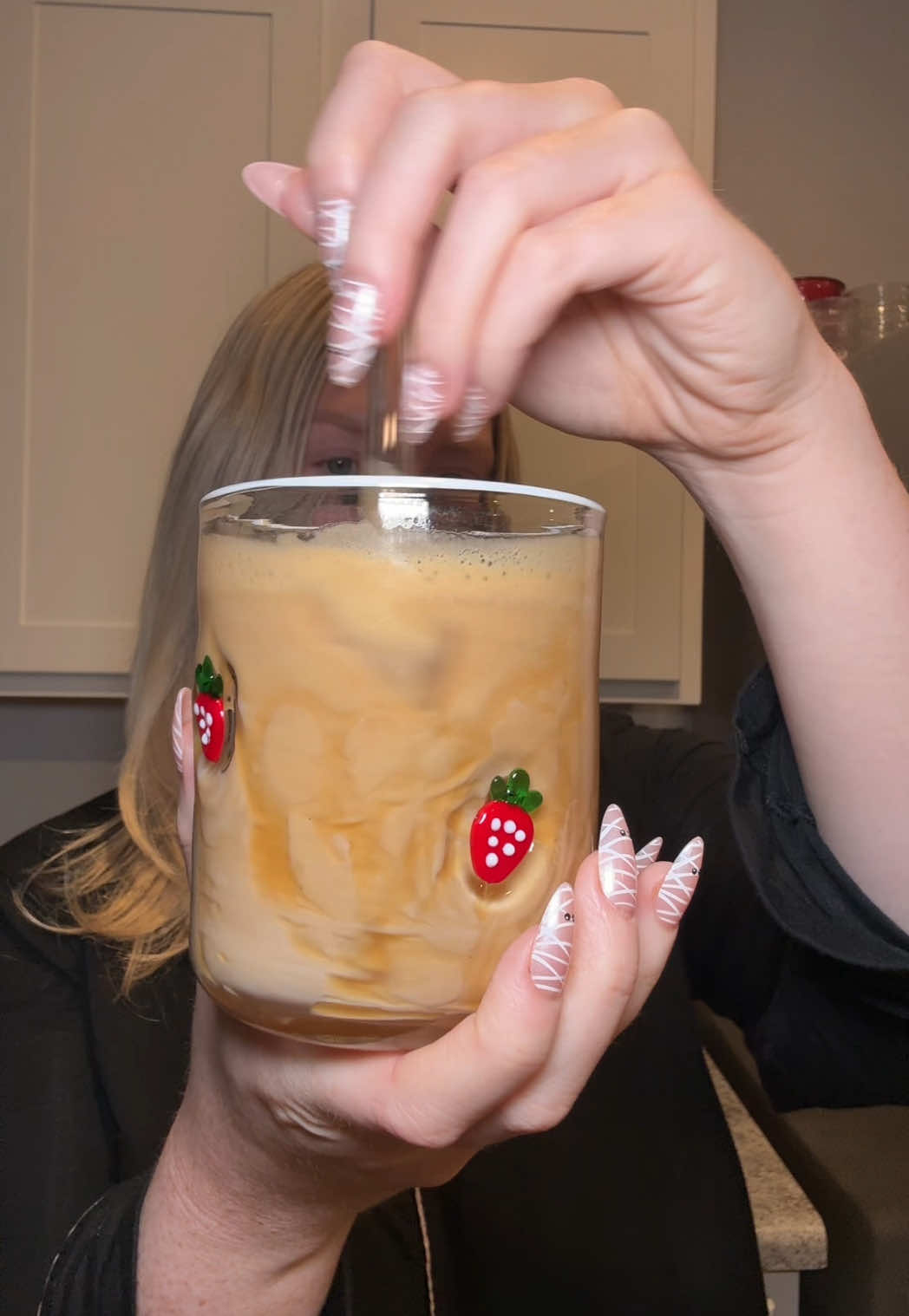 love being an at home coffee girlie #coffeetok #coffeetiktok #coffee #icedlatte #fyp 