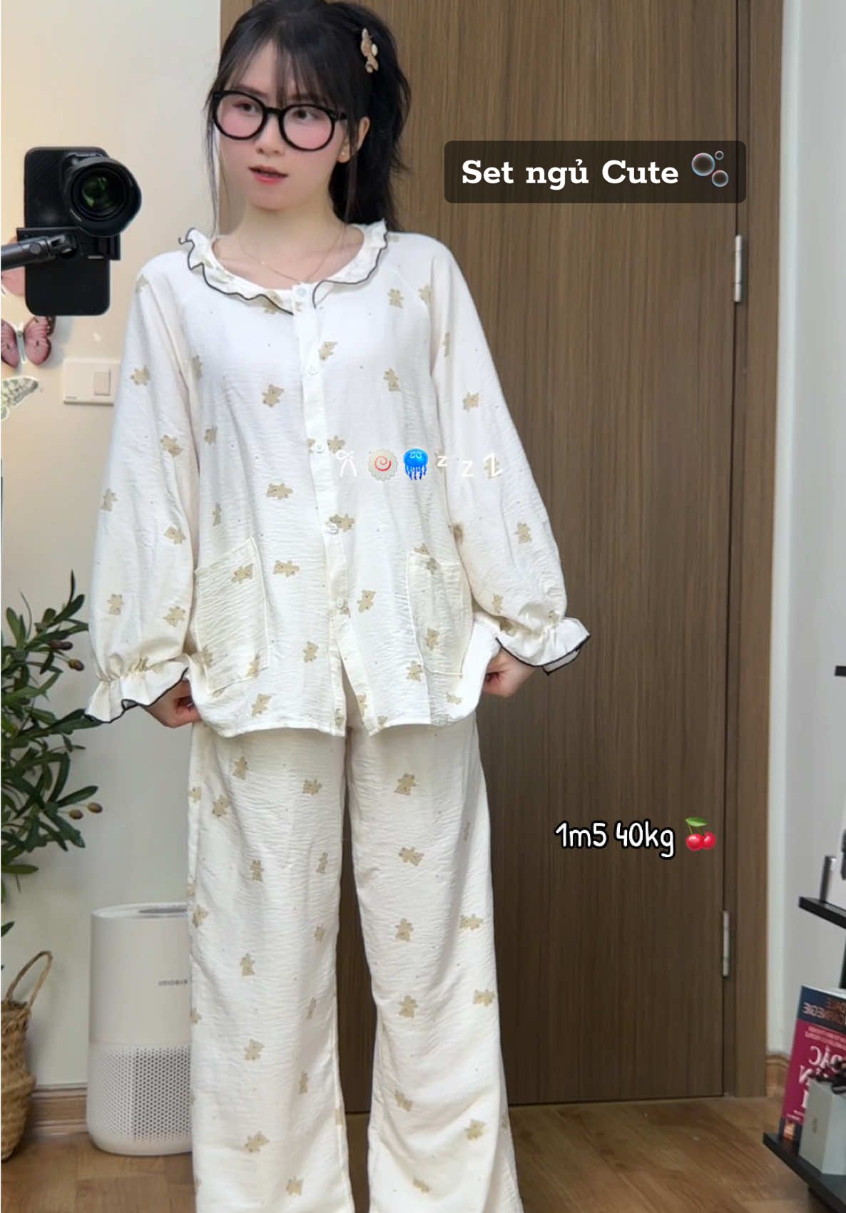 Đi ngụ cũng phải cute 🍒🫧🍥🪼 #xuhuong #setbongu #bodongu #cute #meozbasic 