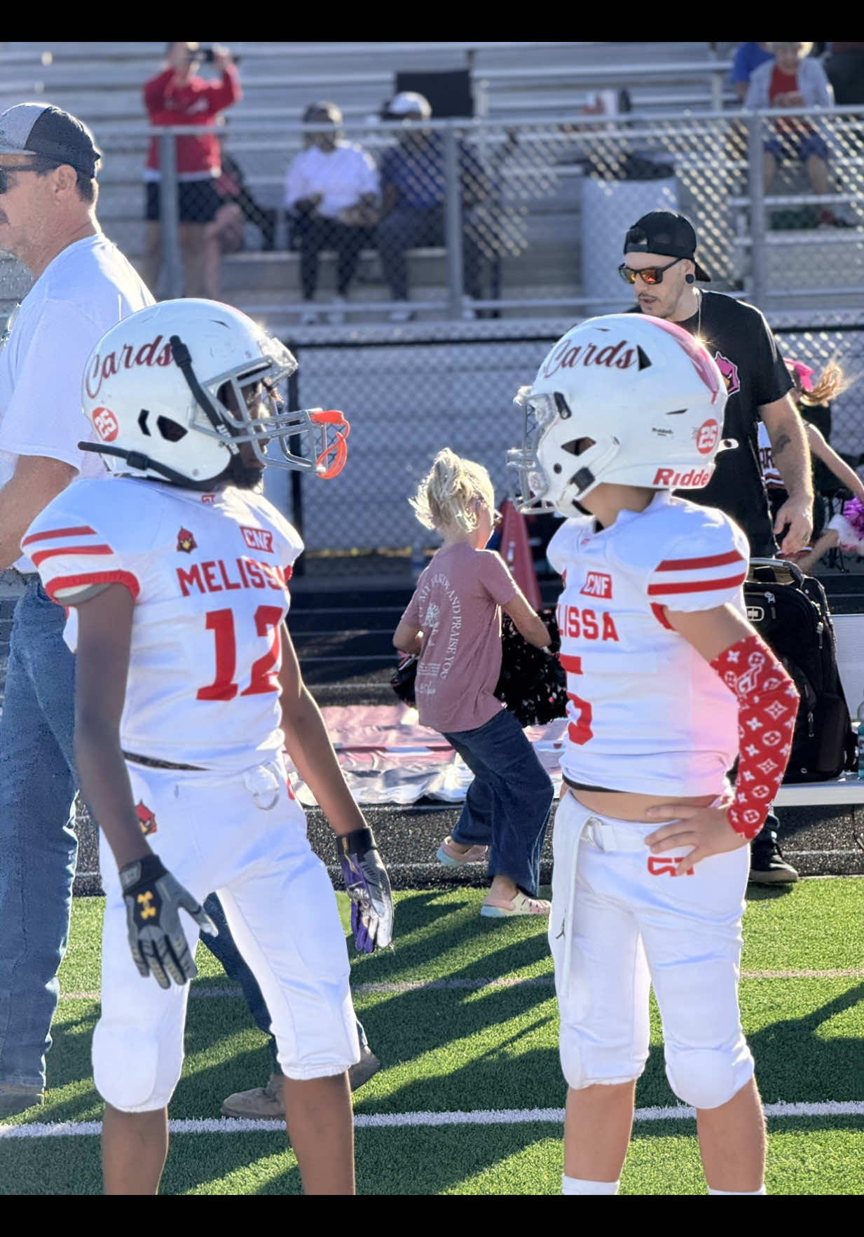 Little man with the stiffy & the dime #football #texasfootball #youthfootball #melissacardinals