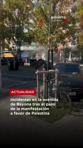 Incidentes con contenedores volcados en la avenida de Bayona de #Pamplona tras el paso de la manifestación a favor de #Palestina 🔗 Toda lo que está dando de sí la jornada de huelga en #Navarra en el enlace de nuestra bio