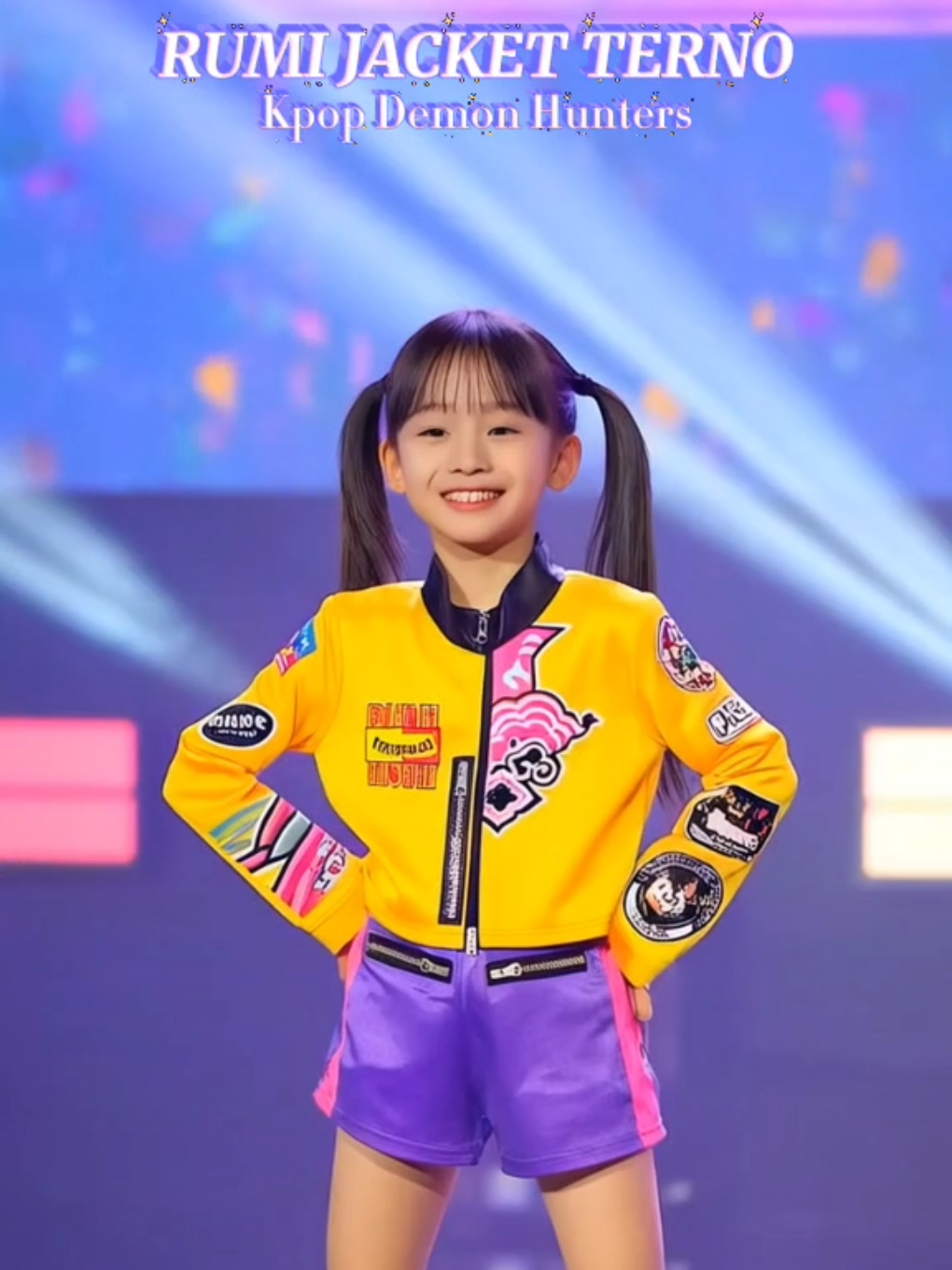 Kpop Demon Hunters Huntrix Rumi Jacket Terno✨💗 AI-Generated Video✨#creatorsearchinsights #costume #rumi #huntrix #kpopdemonhunters 