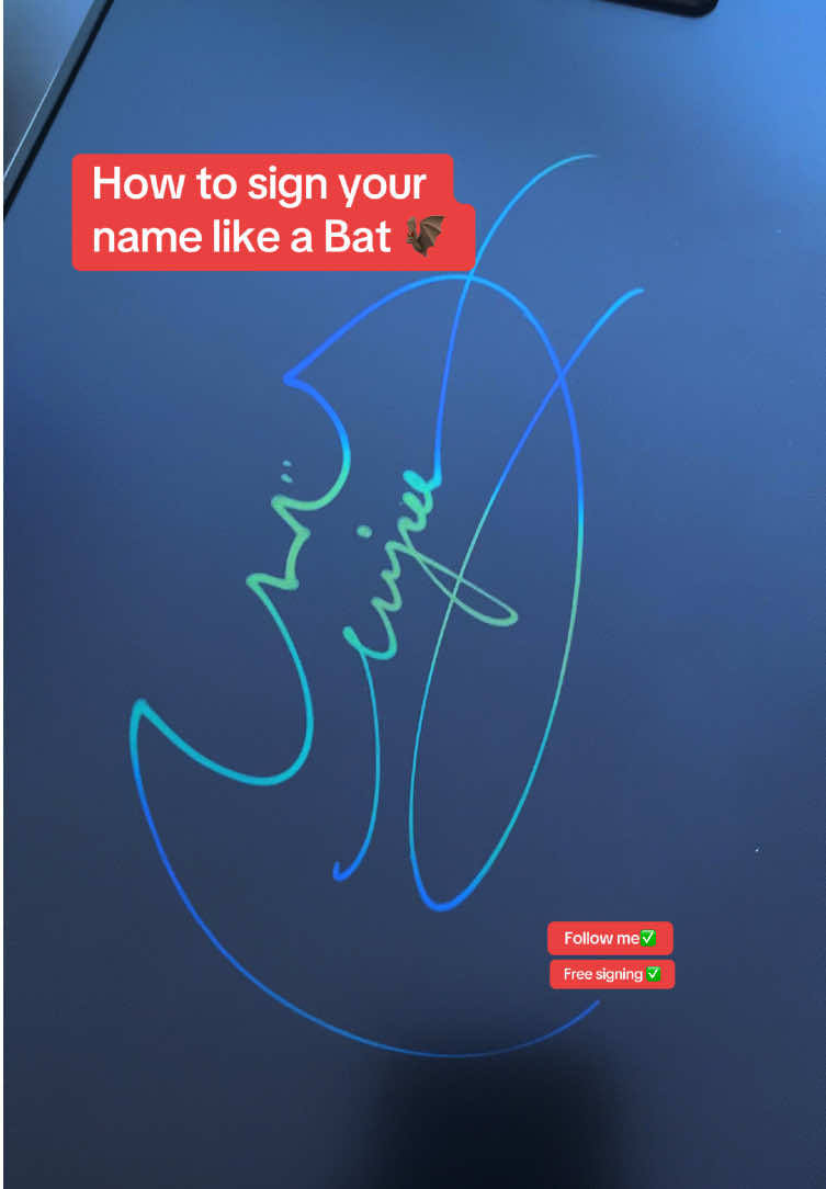 Replying to @Merlin..365 How to sign your signature like a bat 🦇?!!#signatureideas #signaturedesign #howtosign #foryoupage #signatureart 