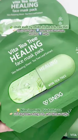 Mask tràm trà BNBG hợp da dầu mụ.n nhen làm dịu da mụ.n rất tốt e này quá nổi và uy tín lun rùii  #BNBG #matnaquocdan #tramtra #lamdiu #dadaumun #matna #mask #skincare #beauty #lamdep #xuhuong #review #unboxing 