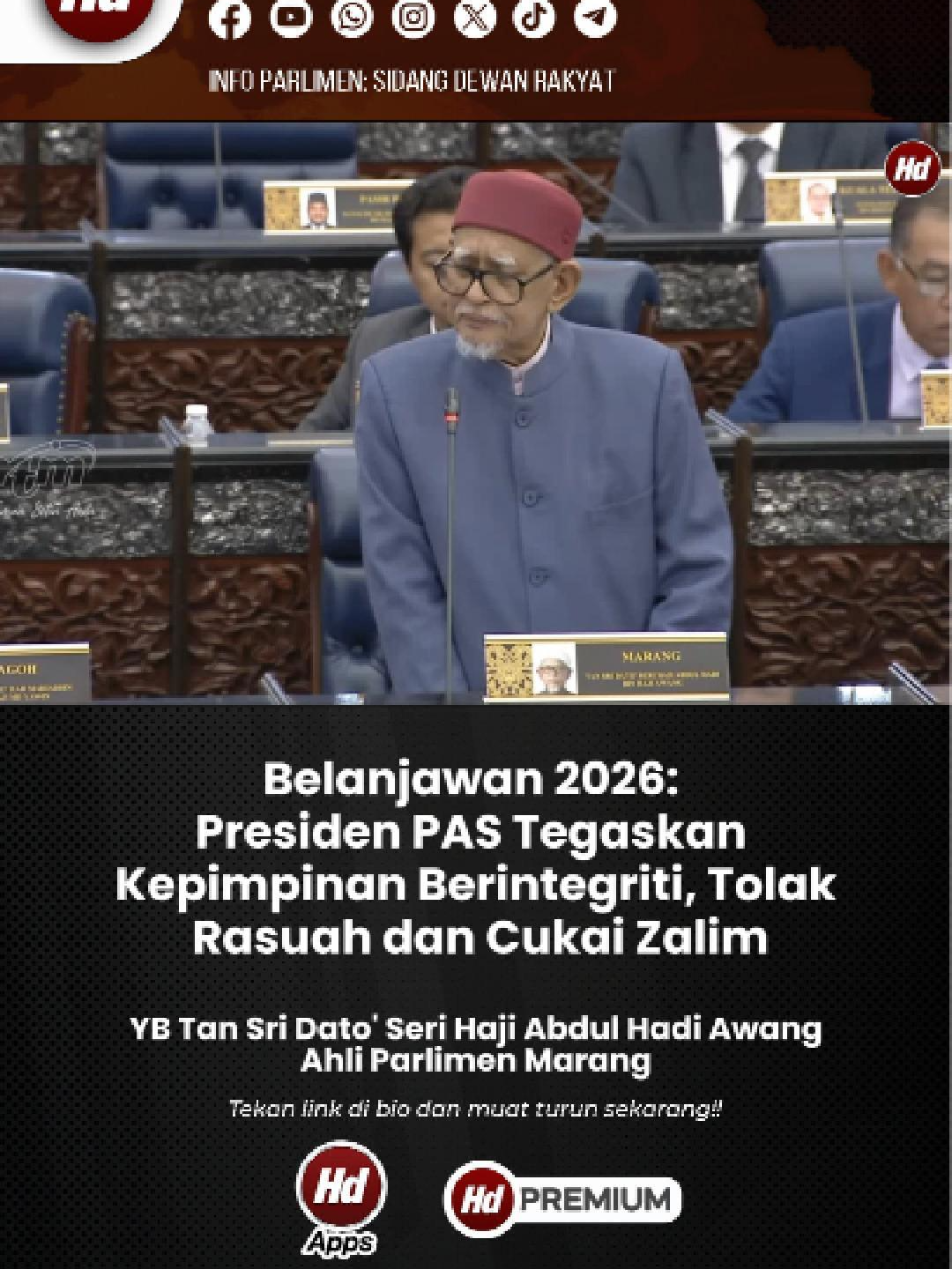 Kepimpinan Berintegriti, Tolak Rasuah dan Cukai Zalim, Ahli Parlimen Marang Bahas Belanjawan 2026